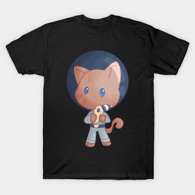 Adorable Space Kitten and Laser Gun T-Shirt by Phoenix-InBlue